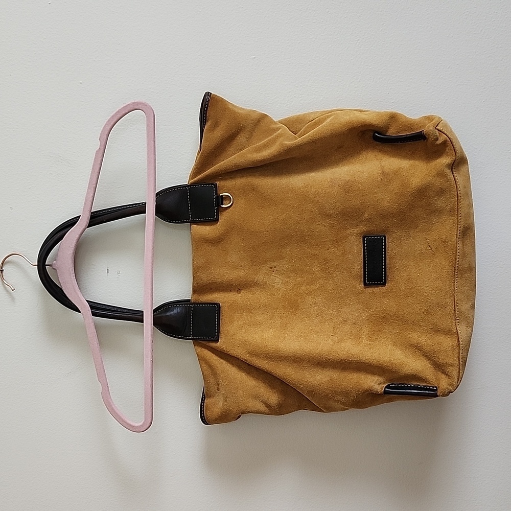 Dooney and Bourke Vintage Suede Leather Heavy Tote Bag